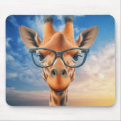 Tapis De Souris Giraffe portant des lunettes (Devant)