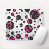 Tapis De Souris Giraffe rose chaude et noire (Avec souris)