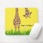 Tapis De Souris Giraffe Sur Pois Avec Maisonnerie (Avec souris)