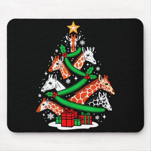 Tapis De Souris Giraffe Tree Christmas Giraffe Lover Xmas Squad Me (Devant)