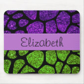 Tapis De Souris Giraffe Verte, Giraffe Violette, Parties scintilla (Devant)