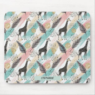 Tapis De Souris Giraffe Whimsical Polka Dot Motif - Pastel
