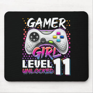Tapis De Souris Girl Level 11 Déverrouillé Jeu vidéo 11e anniversa