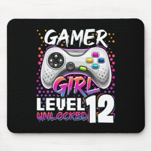 Tapis De Souris Girl Level 12 Déverrouillé Jeu vidéo 12e anniversa