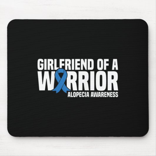 Tapis De Souris Girlfriend d'un guerrier Bleu Ruban Alopecia Aware (Devant)