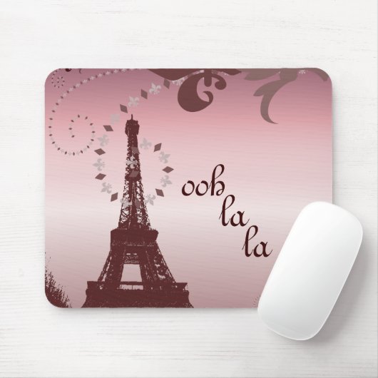 Tapis De Souris girly chic retro mode paris eiffel tower (Avec souris)