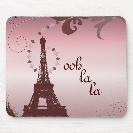 Tapis De Souris girly chic retro mode paris eiffel tower (Devant)