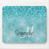 Tapis De Souris Girly Glitz Aqua Empreinte de léopard Parties scin (Devant)