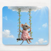 Tapis De Souris Girly Mouse On a Swing (Devant)