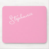 Tapis De Souris Girly Pink Minimalist Script Personalized Name  (Devant)