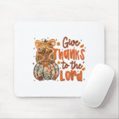 Tapis De Souris Give Thanks To The Lord Fall Christian Cross Coque (Avec souris)