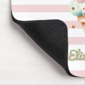 Tapis De Souris Glace colorée rayures roses (Coin)