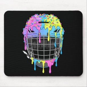 Tapis De Souris Glace de casque de hockey qui coule pour garçon jo