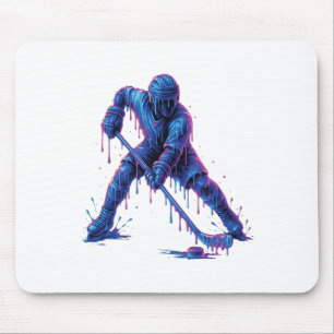 Tapis De Souris Glace de joueur de hockey Graphique à gouttes pour