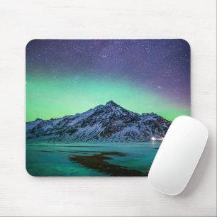 Tapis De Souris Glace et neige Aurora Borealis Voie Lactée Islan