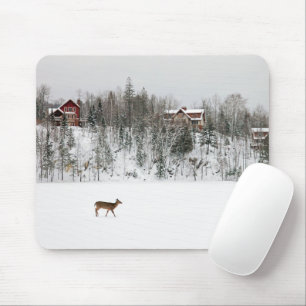 Tapis De Souris Glace et neige   Cerf en Neige Québec, Canada