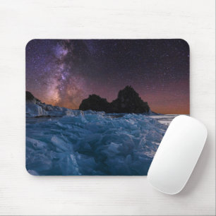 Tapis De Souris Glace et neige Lac Baïkal, Sibérie, Russie