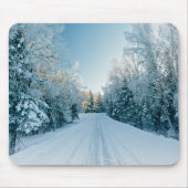 Tapis De Souris Glace et neige | Route d'hiver gelée Russie, Sibér (Devant)