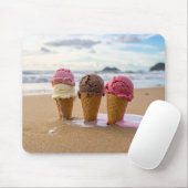 Tapis De Souris Glaces sur une plage  (Avec souris)