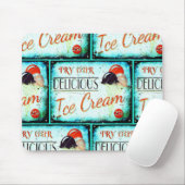 Tapis De Souris glacier vintage signe turquoise nostalgique (Avec souris)