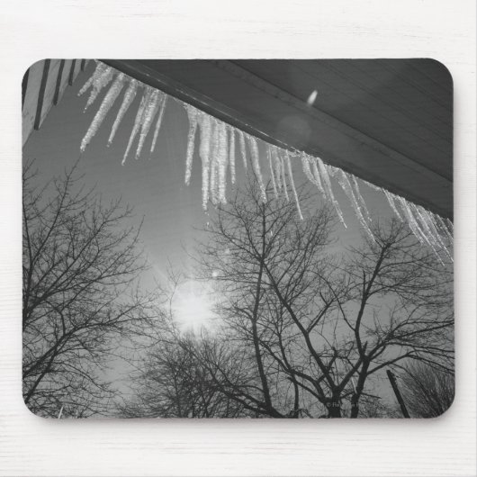 Tapis De Souris Glaçons sur le toit et le soleil (Devant)