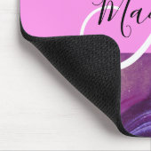 Tapis De Souris Glam Abstrait Purple Shimmer Texture rose Monogram (Coin)