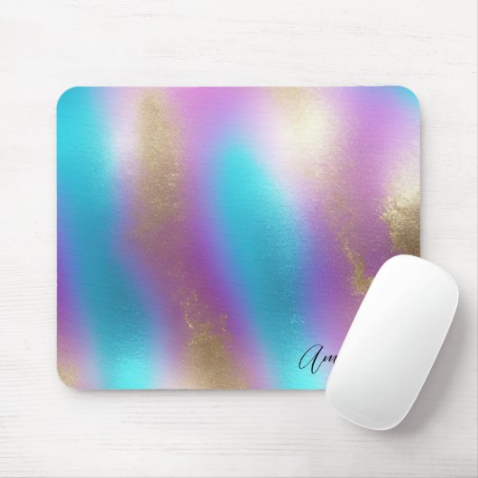 Tapis De Souris Glam arc-en-ciel Iridescendant (Avec souris)