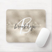 Tapis De Souris Glam Champagne Or Monogramme Script Tendance (Avec souris)
