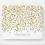 Tapis De Souris Glam Confetti<br><div class="desc">or glam bling confetti vous pouvez personnaliser avec votre texte</div>