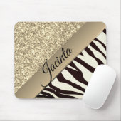 Tapis De Souris Glam d'or Zebra Exotic (Avec souris)
