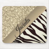 Tapis De Souris Glam d'or Zebra Exotic (Devant)