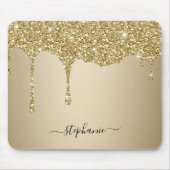 Tapis De Souris Glam Gold Parties scintillant Étincelle Main Nom d (Devant)