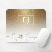 Tapis De Souris Glam Parties scintillant or monogrammed élégant ét (Avec souris)
