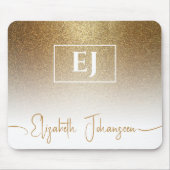 Tapis De Souris Glam Parties scintillant or monogrammed élégant ét (Devant)