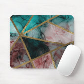 Tapis De Souris Glam Rust Blush Turquoise & Gold Chic Moderne Glam (Avec souris)