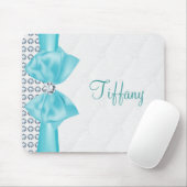 Tapis De Souris Glam Turquoise Turquoise Bow & Diamonds (Avec souris)