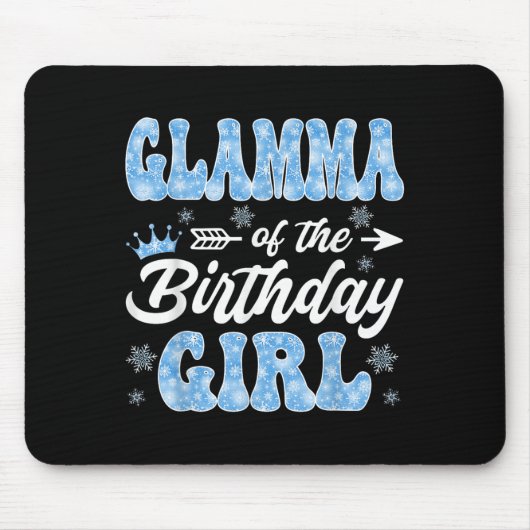 Tapis De Souris Glamma De Fille D'Anniversaire Snowflakes Winter C (Devant)