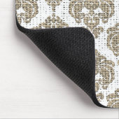 Tapis De Souris Glamor Rustique Burlap Royal Damask Chic Moderne (Coin)