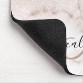 Tapis De Souris Glamorous Rose Gold White Glitter Marble Gradient (Coin)