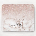 Tapis De Souris Glamorous Rose Gold White Glitter Marble Gradient<br><div class="desc">This elegant and girly design perfect for the trendy and stylish fashionista. It features a faux printed rose gold sparkly glitter ombre gradient on top of a rose pink and white marble stone pattern background. It's glamorous, chic, luxurious, modern, and classy. ***IMPORTANT DESIGN NOTE: For any custom design request such...</div>