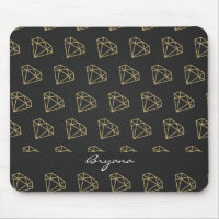 Tapis de souris Glamour Moderne Diamant Or