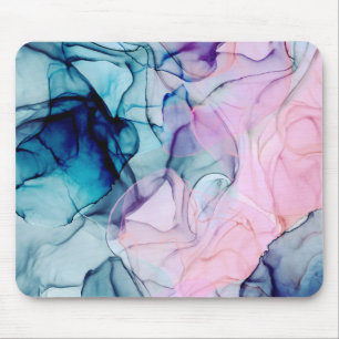 Tapis De Souris Glamour Moderne Rose Violet Turquoise Éthéré Encre