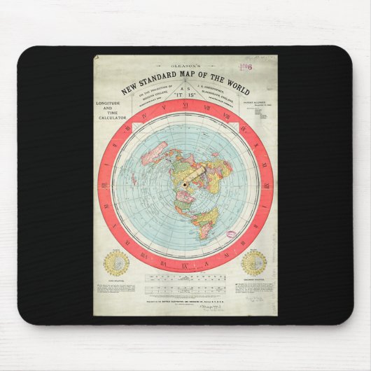 Tapis De Souris Gleason's New Standard Map Of The World - Flat Ear (Devant)