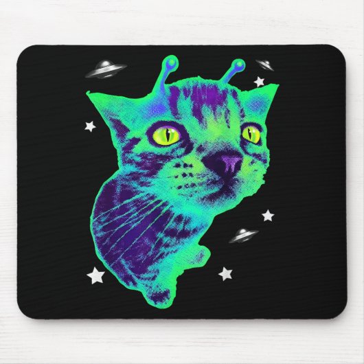 Tapis De Souris Glerp Glorp Funny Alien Cat Meme Gnarp Cat Silly A (Devant)