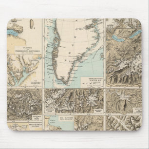 Tapis De Souris Gletscherkarte - Carte de l'Atlas des glaciers