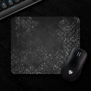 Tapis De Souris Glimmery Onyx Grunge Tambour noir argenté