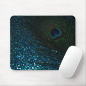 Tapis De Souris Glitter Aqua Peacock (Avec souris)