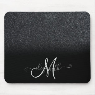 Tapis De Souris Glitter Ombré Noir Monogramme Foncé