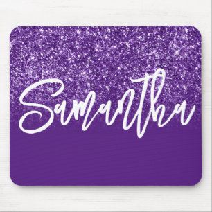 Tapis De Souris Glitter Ombre Violet Royal Personnalisé
