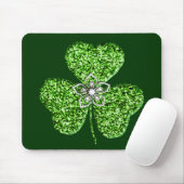 Tapis De Souris Glitter Shamrock And Flower Mouse Pad (Avec souris)